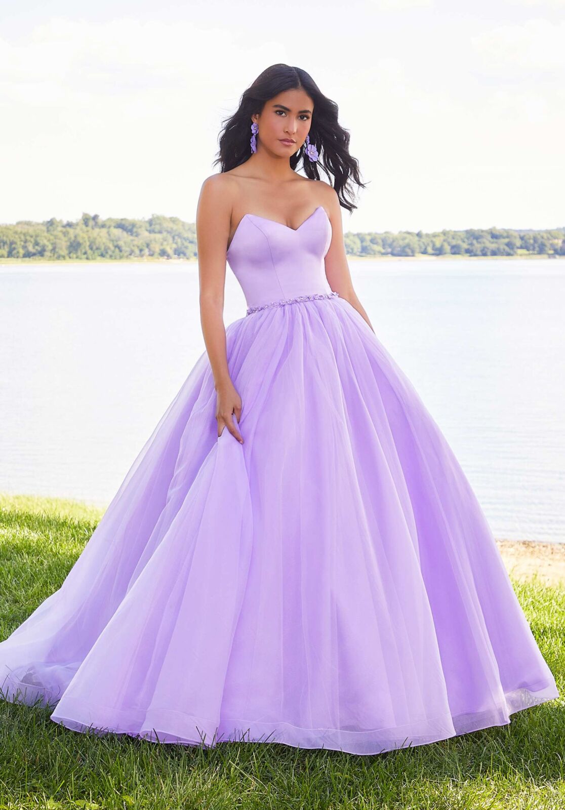 Buy Women Lavender Wedding Bridesmaid Dresses Off Shoulder Long Sleeve with  Slit Lace Chiffon Prom Formal Dress at Amazon.in